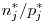 $n^*_j / p^*_j$