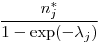 $\frac{n^*_j}{1-\exp(-\lambda_j)}$ $\frac{n^*_j}{1-\exp(-\lambda_j)}$