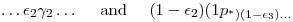 \dots\epsilon_2\gamma_2\dots~~~~\mbox{and}~~~~(1-\epsilon_2)(1p_^{\ast})(1-\epsilon_3)\dots